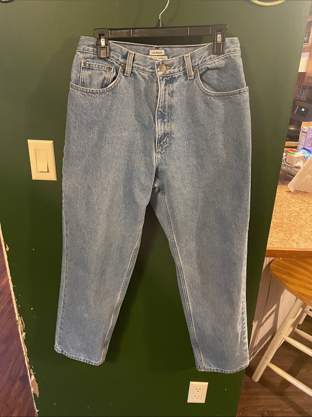 LL.Bean Women’s Faded Blue Jeans Size 12 Reg Original Fit/Relaxed Workware